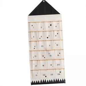 Neutral Advent Calendar Hanging Organizer - Black & Cream